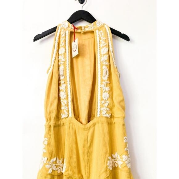 RAGA Yellow Embroidered Romper Small New - Picture 7 of 9